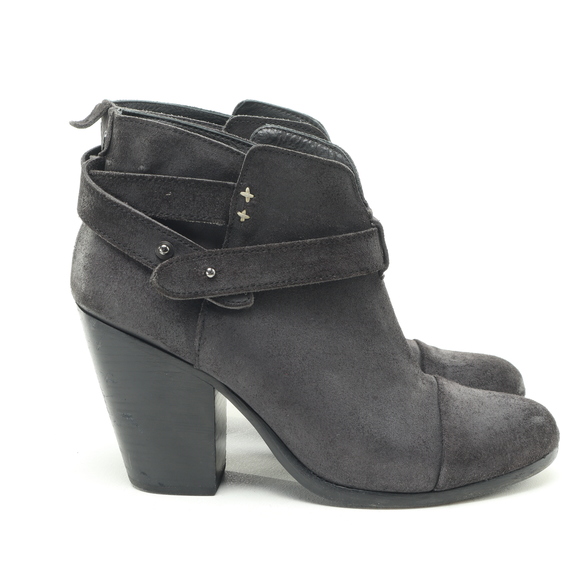 Rag & Bone Harrow Suede Leather Ankle Boots Booties Women EU 38 Black - Picture 3 of 14